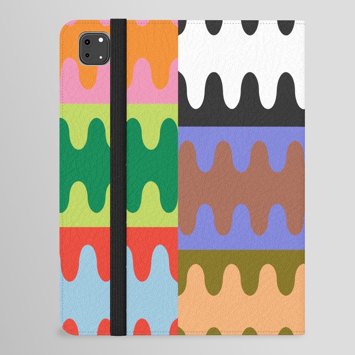 Funky Modern Wavy Shapes | Color Block Pattern iPad Folio Case