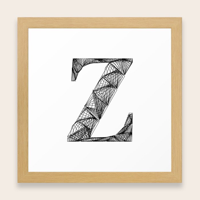 City Collection Minimal Letter Z Print Framed Art Print By Aelissedesign Society6