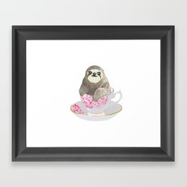 Cuppa Sloth Framed Art Print