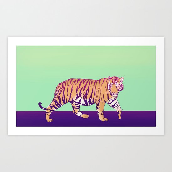Tiger Under the Sun Art Print