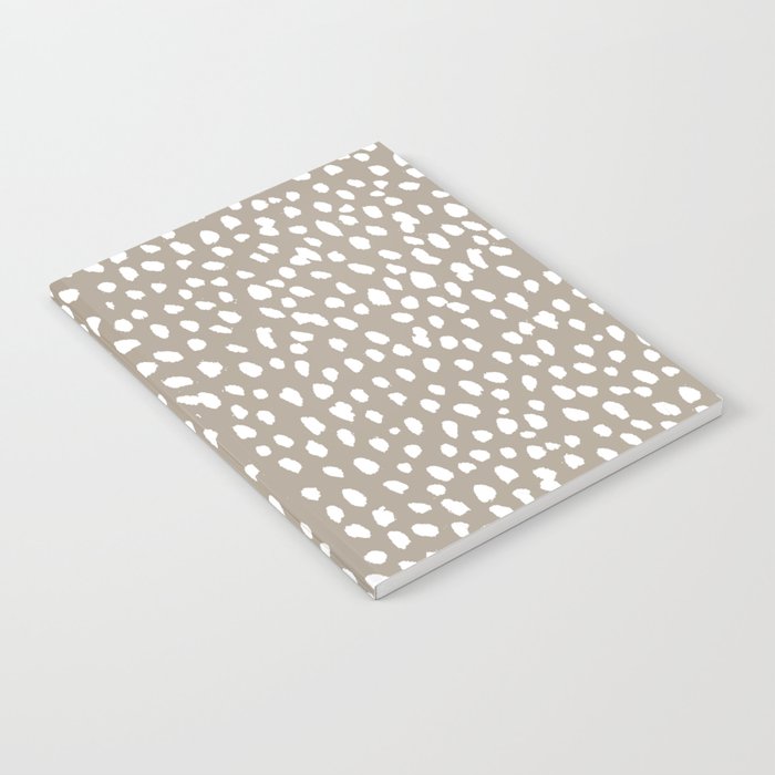 White on Dark Taupe spots Notebook