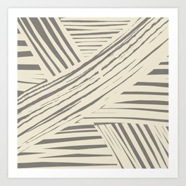 Grey diagonal stripe pattern Art Print