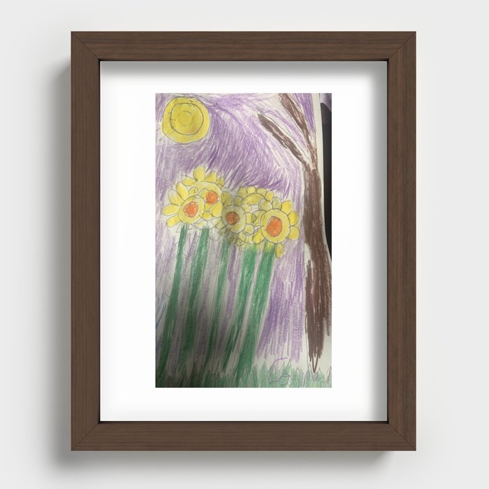 Sunflowers als Vangough Recessed Framed Print