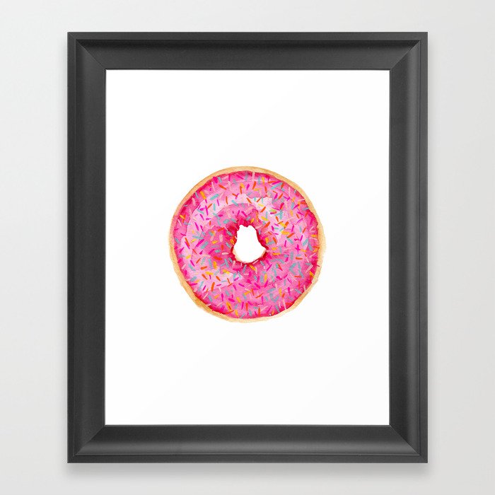 Pink Doughnut Framed Art Print