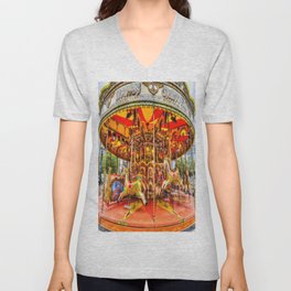 Victorian Carousel Liverpool V Neck T Shirt