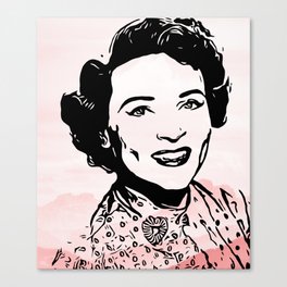 Betty White Pink Clouds Canvas Print