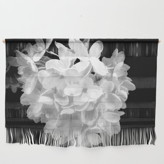 Hydrangea "SnowBall" In Black And White Wall Hanging