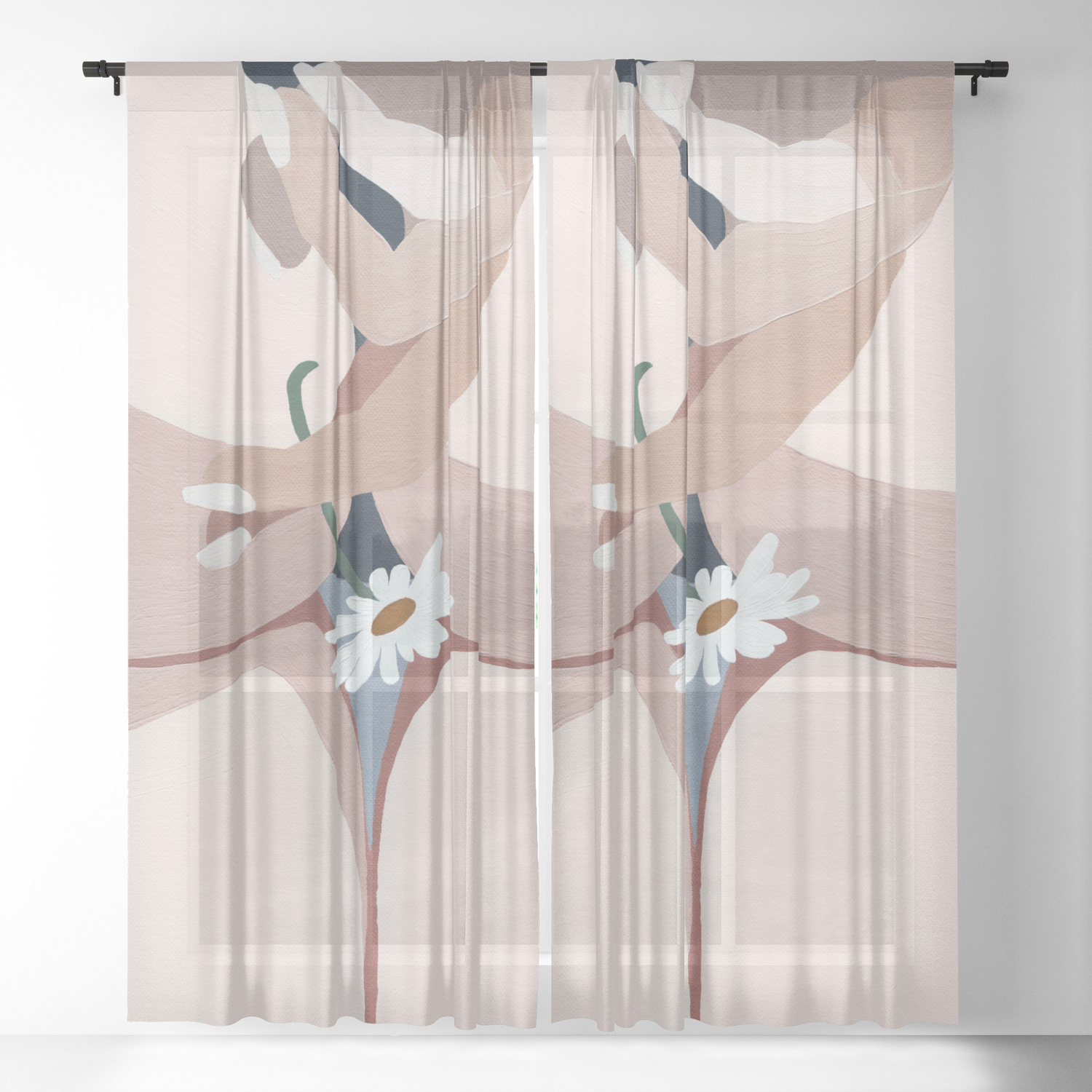 Oxeye Daisy 1 Behind The Booty Sheer Curtain By Annyesque Society6