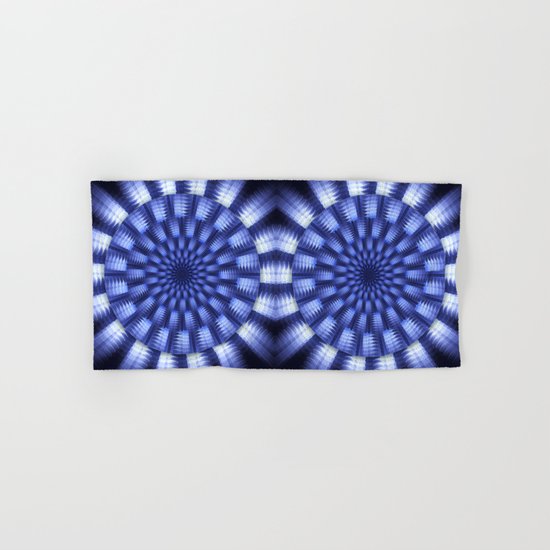 Round blue / white winter pattern design Hand & Bath Towel