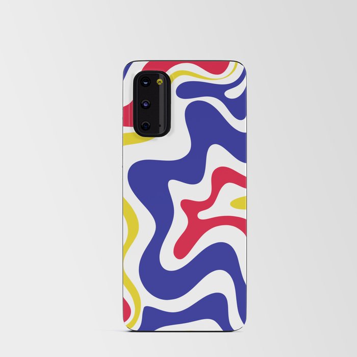Retro Liquid Swirl Abstract Pattern Blue Red Yellow White Android Card Case
