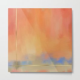 Abstract Landscape With Golden Lines Painting Metal Print