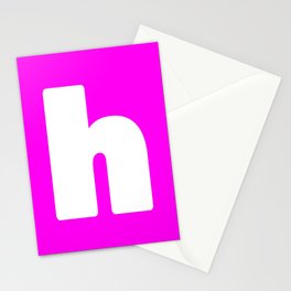 h (White & Magenta Letter) Stationery Card