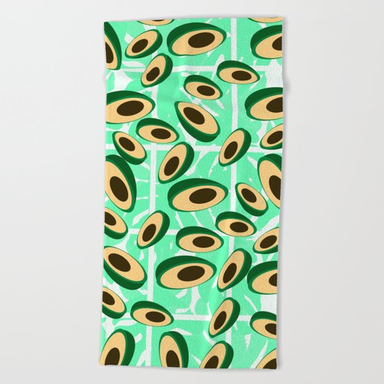 Avocado pattern Beach Towel