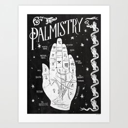 Palmistry // Hand Map Art Print