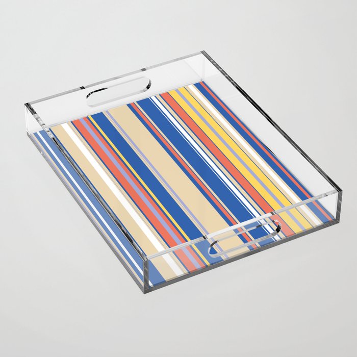 Vintage Summer Stripes Acrylic Tray