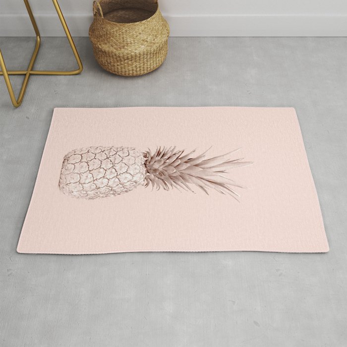 Pink Gold Pineapple Rug