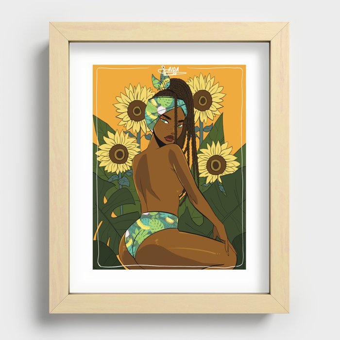 Sunflower Goddess Recessed Framed Print