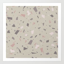 Mink Tan and Brown Terrazzo - Granite Marble Speckle Pattern Art Print