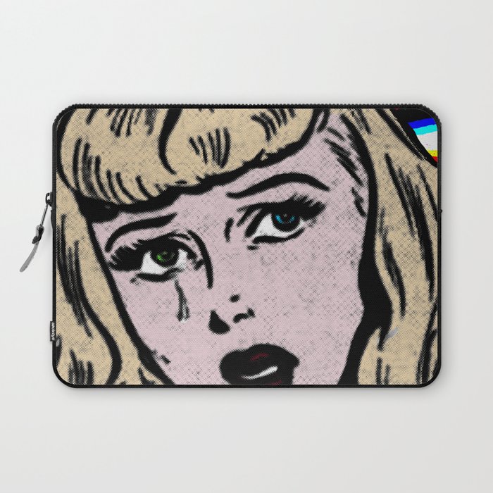Comic Girl Crying | Vintage Comics Aesthetics Laptop Sleeve