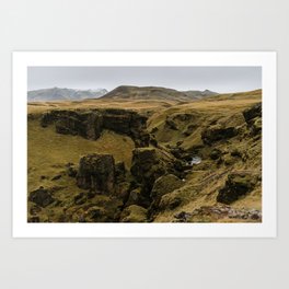 South Iceland Skogafoss river landscape photography. Travel photo Art Print
