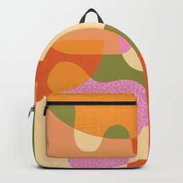Bright Color Block Shapes Backpack | Pastel, Wavy, Graphicdesign, Contrast, Red, Abstract, Modern, Green, Shapes, Orange 