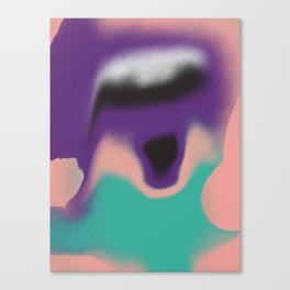 Purple and turquoise warped liquid Canvas Print