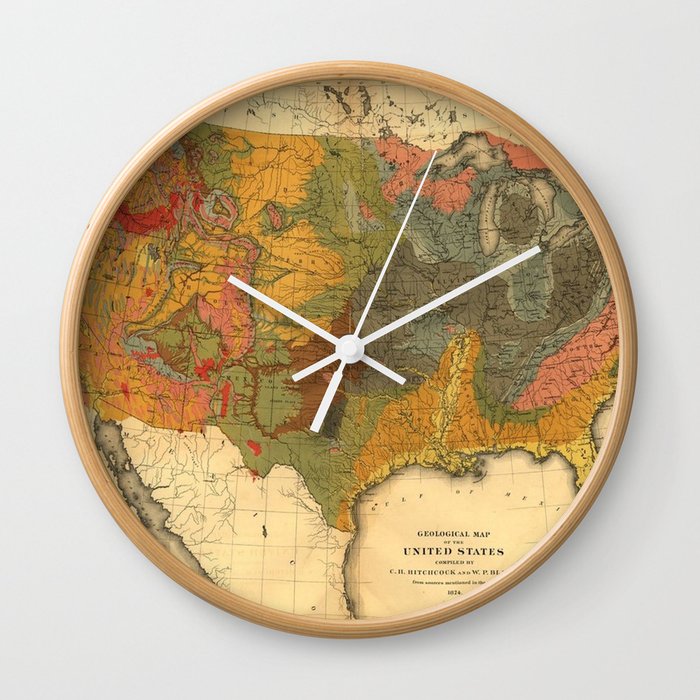 Vintage United States Geological Map Wall Clock