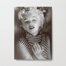 Monroe Black and White Portrait Metal Print | Fashion, Beautiful, Actress, Monroe, Retro, Black And White, Marilyn, Film, Portrait, Famous 