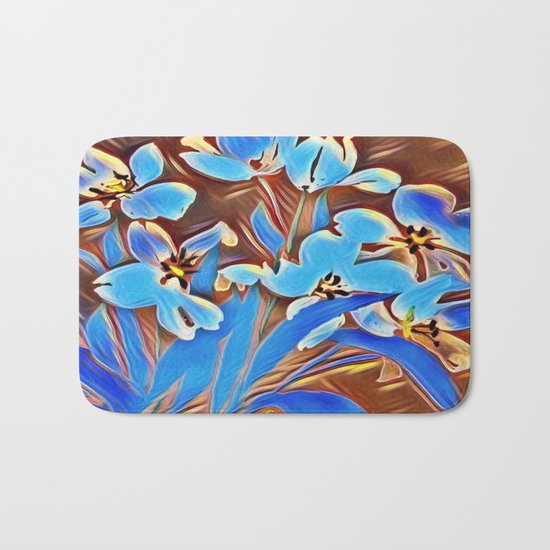 Painted Forget Me Nots Bath Mat