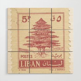 Lebanon vintage timbre Wood Wall Art