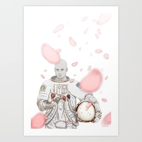 Sakura Spaceman Art Print
