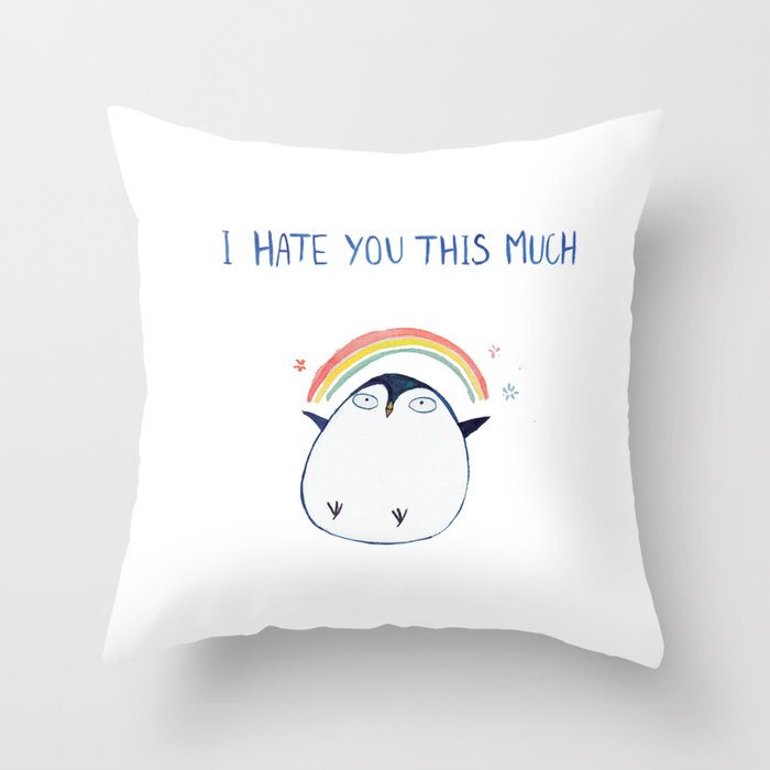 Postcard for your enemy Throw Pillow