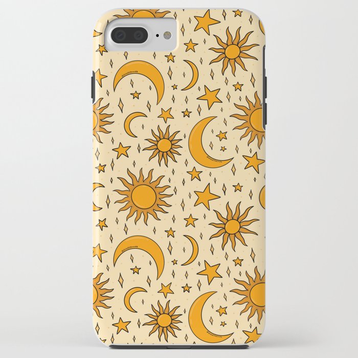 Vintage Sun and Star Print iPhone Case