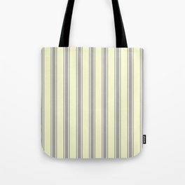 [ Thumbnail: Light Yellow & Dark Gray Colored Lines Pattern Tote Bag ]
