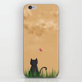Cat and Butterfly iPhone Skin