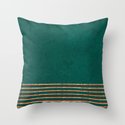 Marble Gray Copper Black And White Circles Throw Pillow By