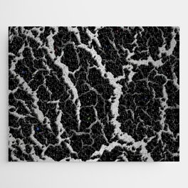 Cracked Space Lava - Silver/White Jigsaw Puzzle