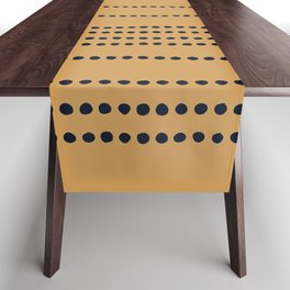 Spotted Stripes, Navy and Mustard Table Runner