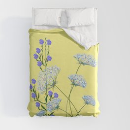 My Kentucky Wild Flowers, Queen Anne Lace and Flax Duvet Cover