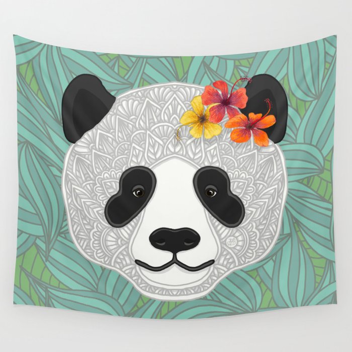 Tropical Panda Wall Tapestry
