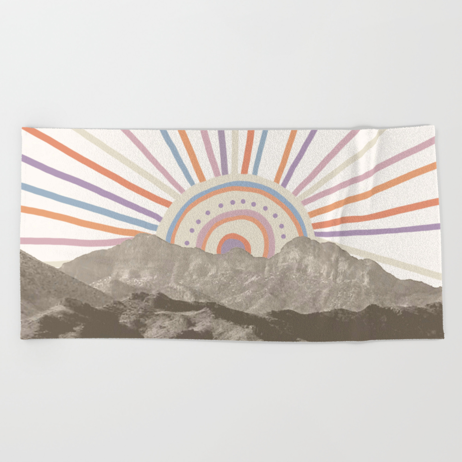 Bohemian Tribal Sun Abstract Vintage Mountain Happy Summer Vibes