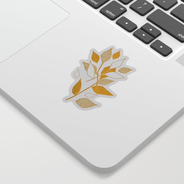 Yellow Gold and Grey Foliage Sticker