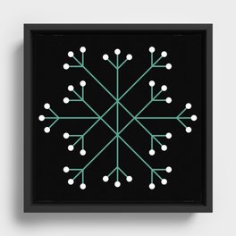 Mod Snowflake Dark Wintergreen Framed Canvas