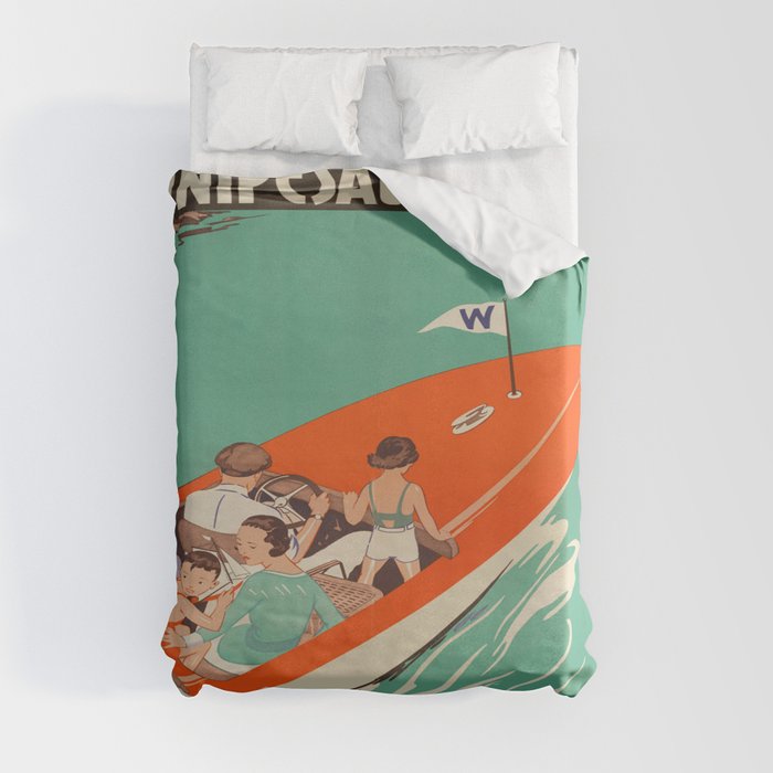 Vintage poster - Lake Winnipesaukee Duvet Cover