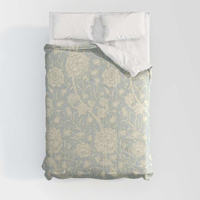 William Morris Wild Tulip Soft Blue Cream 1884 Comforter