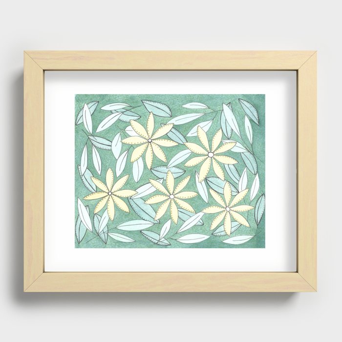 Yellow flowers. Recessed Framed Print