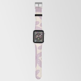 Daisy Time Retro Floral Pattern in Soft Lavender and Cream Apple Watch Band