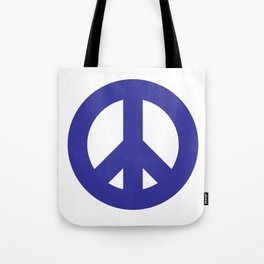 Big Blue Peace Symbol Tote Bag