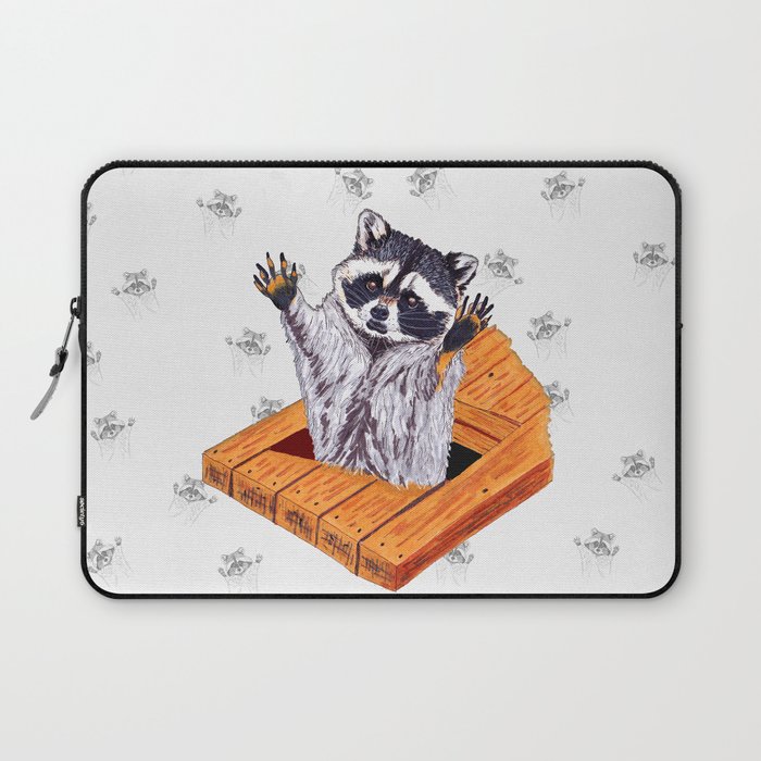 Peeking Raccoons #5 White Pallet - Laptop Sleeve
