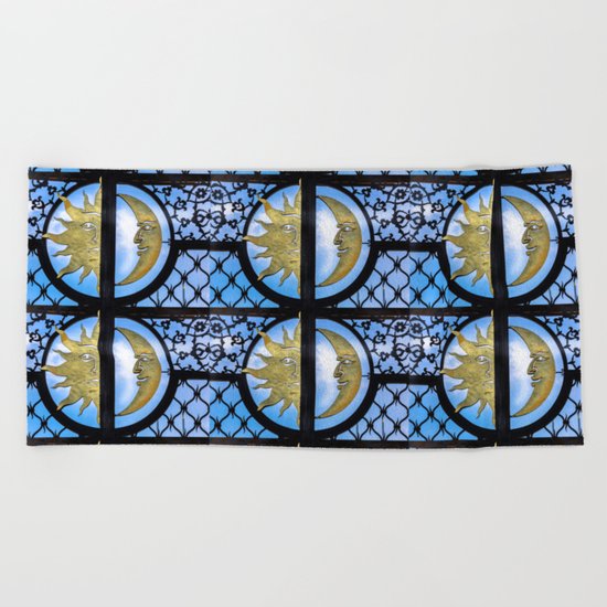 Sun and Moon pattern Beach Towel